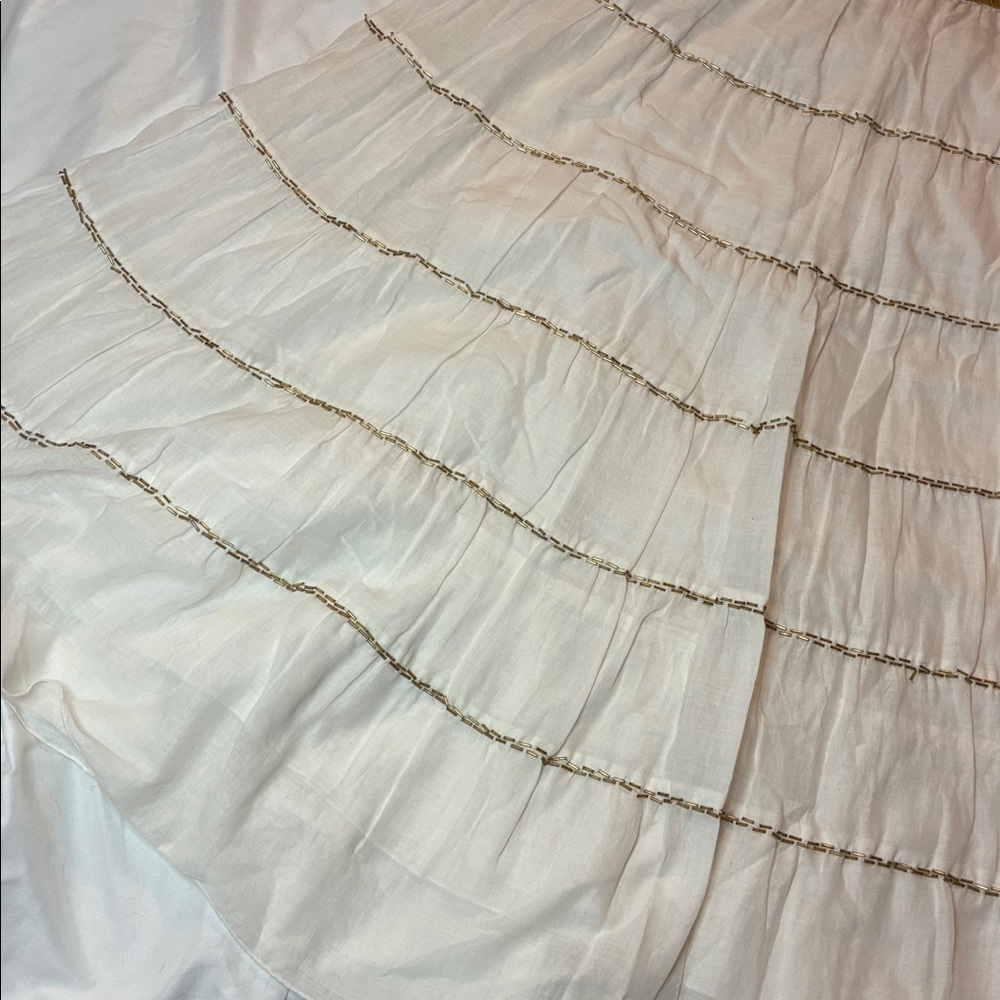 SOLD Bianca Nygard Beautiful Cream Maxi Skirt with Beads Size 8 - Picture 7 of 13